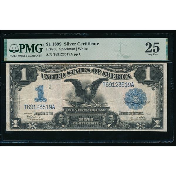 1899 $1 Black Eagle Silver Certificate PMG 25