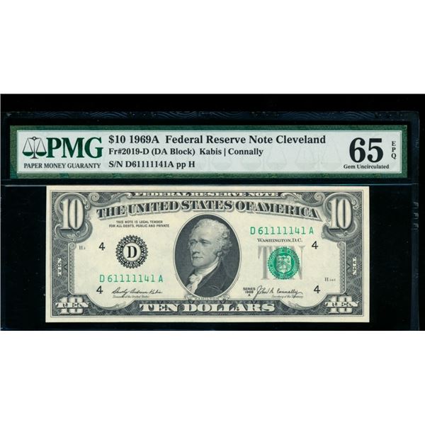 1969A $10 Cleveland FRN PMG 65EPQ
