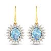 Image 1 : 14KT Yellow Gold 2.56ctw Aquamarine and Diamond Earrings