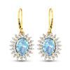 Image 2 : 14KT Yellow Gold 2.56ctw Aquamarine and Diamond Earrings