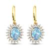 Image 3 : 14KT Yellow Gold 2.56ctw Aquamarine and Diamond Earrings