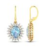 Image 4 : 14KT Yellow Gold 2.56ctw Aquamarine and Diamond Earrings