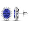 Image 2 : 14KT White Gold 2.18ctw Tanzanite and Diamond Earrings