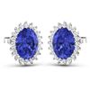 Image 3 : 14KT White Gold 2.18ctw Tanzanite and Diamond Earrings