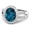 Image 2 : 14KT White Gold 3.7ctw London Blue Topaz and Diamond Ring