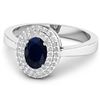 Image 3 : 14KT White Gold 0.90ct Blue Sapphire and Diamond Ring