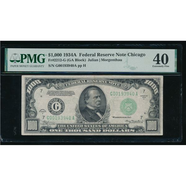 1934A $1000 Chicago FRN PMG 40