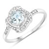 Image 1 : 14KT White Gold 0.46ctw Aquamarine and White Diamond Ring