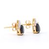 Image 2 : Plated 18KT Yellow Gold 2.85ctw Black Sapphire and Diamond Earrings