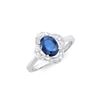 Image 1 : 14KT White Gold 1.50ct Blue Sapphire and Diamond Ring