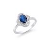 Image 2 : 14KT White Gold 1.50ct Blue Sapphire and Diamond Ring