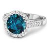 Image 2 : 14KT White Gold 2.9ctw London Blue Topaz and Diamond Ring