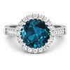 Image 3 : 14KT White Gold 2.9ctw London Blue Topaz and Diamond Ring