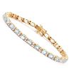 Image 1 : Plated 18KT Yellow Gold 10.45ctw Blue Topaz and Diamond Bracelet