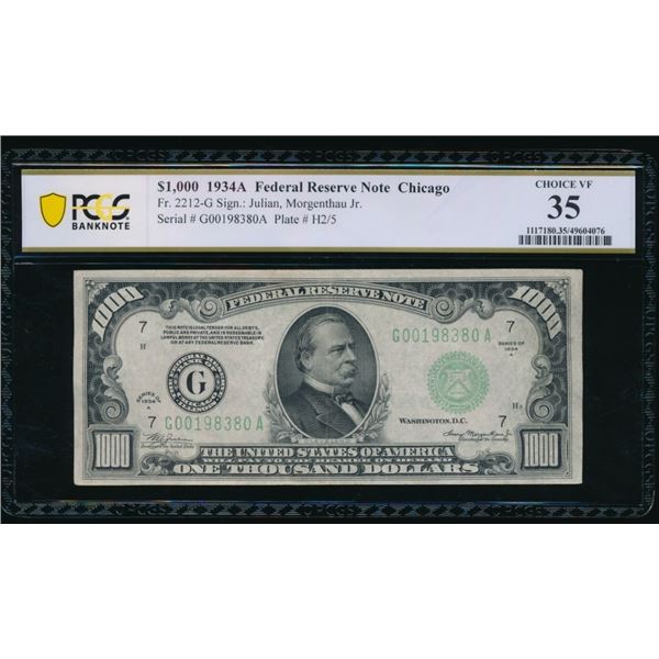 1934A $1000 Chicago FRN PCGS 35