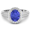 Image 2 : 14KT White Gold 1.41ct Tanzanite and Diamond Ring