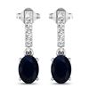 Image 1 : 14KT White Gold 1.5ctw Blue Sapphire and Diamond Earrings