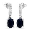 Image 2 : 14KT White Gold 1.5ctw Blue Sapphire and Diamond Earrings