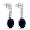 Image 3 : 14KT White Gold 1.5ctw Blue Sapphire and Diamond Earrings