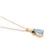 Image 2 : Plated 18KT Yellow Gold 5.45ctw Blue Topaz and Black Sapphire Pendant with Chain