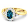 Image 2 : 14KT Yellow Gold 0.7ctw London Blue Topaz and Diamond Ring