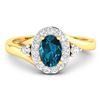 Image 3 : 14KT Yellow Gold 0.7ctw London Blue Topaz and Diamond Ring