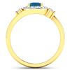 Image 4 : 14KT Yellow Gold 0.7ctw London Blue Topaz and Diamond Ring