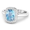 Image 2 : 14KT White Gold 1.65ctw Aquamarine and Diamond Ring