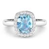 Image 3 : 14KT White Gold 1.65ctw Aquamarine and Diamond Ring