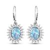 Image 2 : 14KT White Gold 2.56ctw Aquamarine and Diamond Earrings