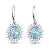Image 3 : 14KT White Gold 2.56ctw Aquamarine and Diamond Earrings
