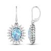 Image 4 : 14KT White Gold 2.56ctw Aquamarine and Diamond Earrings