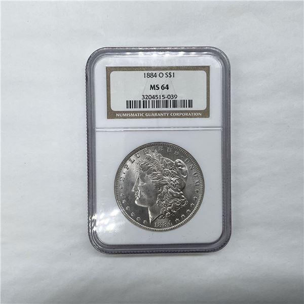 1884-O Morgan Silver Dollar NGC Graded MS64