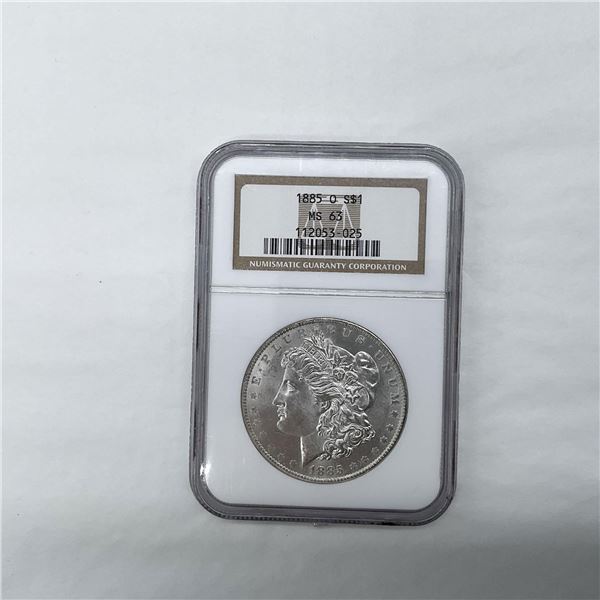 1885-O Morgan Silver Dollar NGC Graded MS63