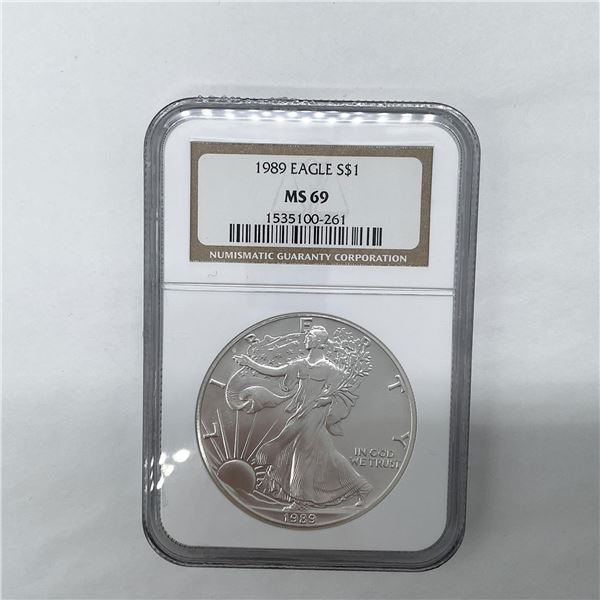 1989 Silver Eagle Dollar NGC Graded MS69