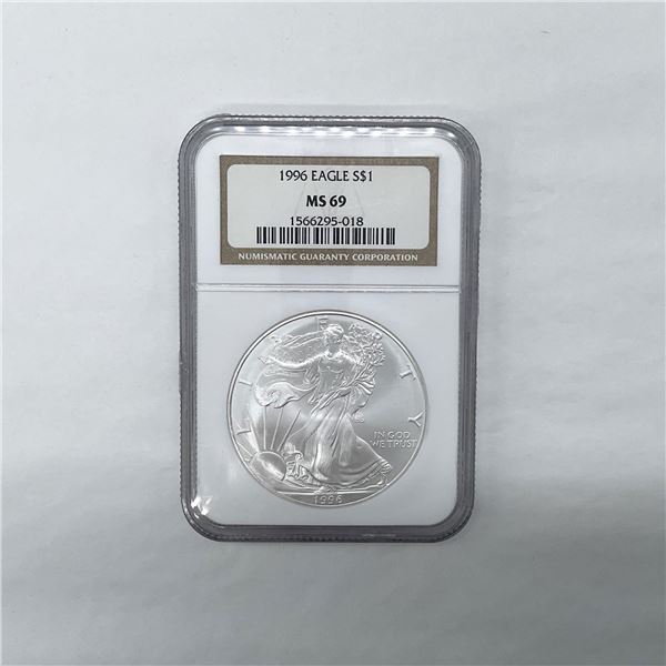 1996 Silver Eagle Dollar NGC Graded MS69