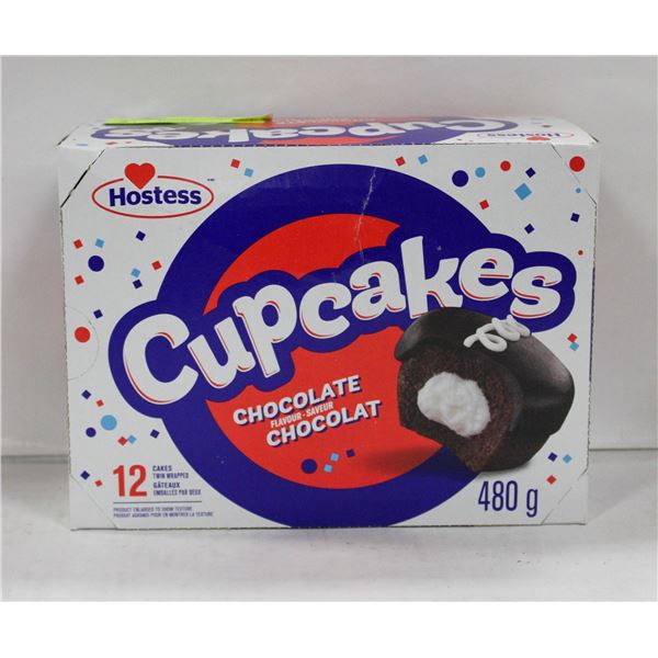 12 HOSTESS CUPCAKES - CHOCOLATE FLAVOUR 480G PER