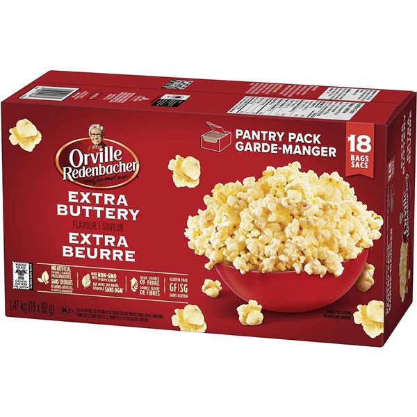 NEW 18 X 82G ORVILE EXTRA BUTTERY POPCORN