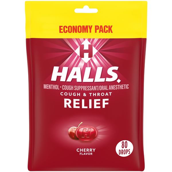 BRAND NEW 80 HALLS RELIEF CHERRY