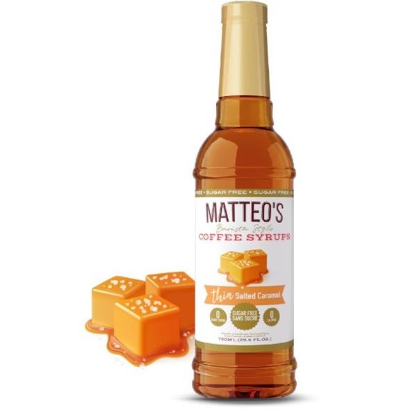NEW MATTEOS THIN SALTED CARAMEL BARISTA STYLE