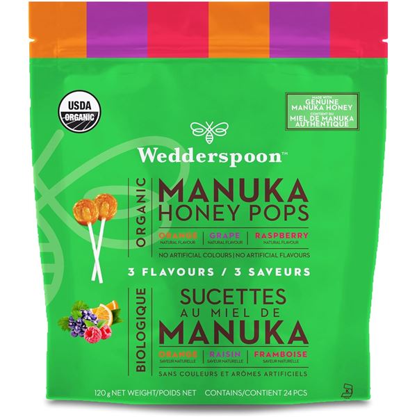 2 NEW BAGS OF WEDDERSPOON MANUKA HONEY POPS