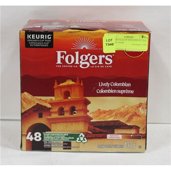 NEW 48 PACK OF FOLGERS KEURIG COFFEE PODS