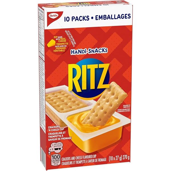 NEW 2 X 270G RITZ HANDI-SNACKS CRACKERS N CHEEZY