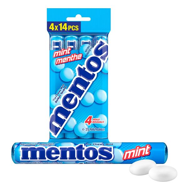 NEW 4 X 37G MENTOS CHEWY MINT