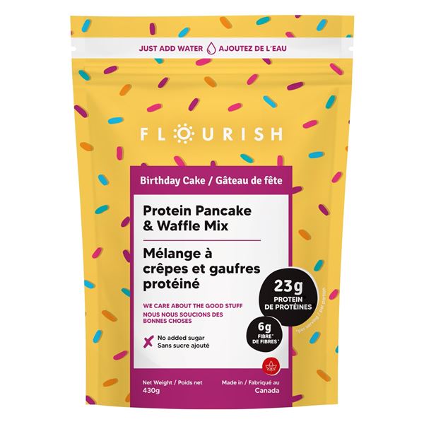 NEW 430G FLOURISH PROTEIN PANCAKE AND WAFFLE MIX
