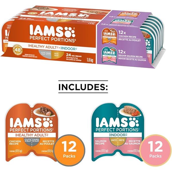 NEW 12 X 75G IAMSO PERFECT PORTIONS CAT FOOD