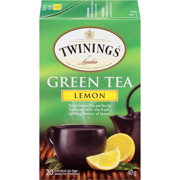 NEW 2 X 40G TWININGS GREEN TEA  LEMON
