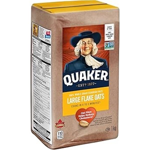 NEW 1KG QUAKER LARGE FLAKE OATS