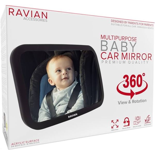 BRAND NEW RAVIAN MULTIPURPOSE BABY CAR MIRROR