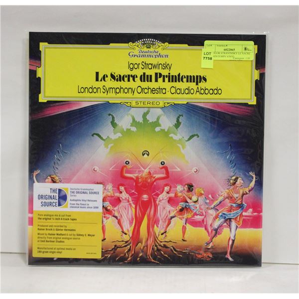 NEW IGOR STRAVINSKY LE SACRE DU PRINTEMPS VINYL